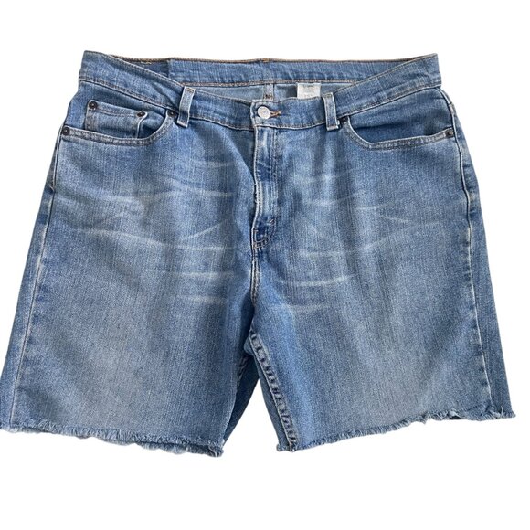 Vtg 90s Levi’s 515 Cutoff Jean Shorts Women's 16M Denim Raw Hem Frayed Red Tab - Picture 2 of 12